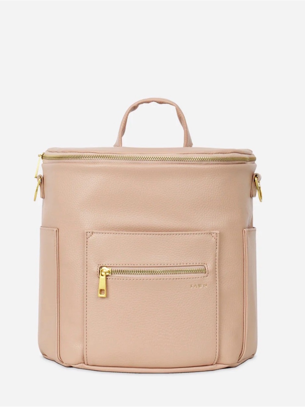 Fawn Design Blush Crossbody Backpack Diaper Bag with Gold Hardware